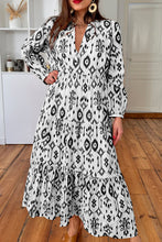 Load image into Gallery viewer, Black Western Abstract Geometric Printed Maxi Dress