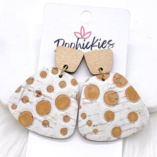Load image into Gallery viewer, 2&quot; Birch Wood &amp; Moonshine Jasmines - Fall Cork Earrings