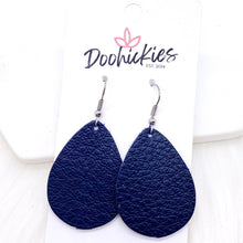 Load image into Gallery viewer, 1.5&quot; Navy Poppy Mini Collection -Fall Leather Earrings