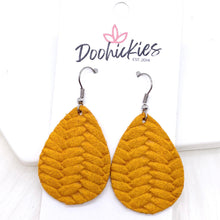Load image into Gallery viewer, 1.5&quot; Navy Poppy Mini Collection -Fall Leather Earrings