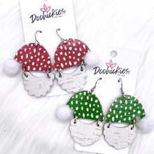 Load image into Gallery viewer, 2&quot; Doodle Dot Santas -Christmas Cork Earrings