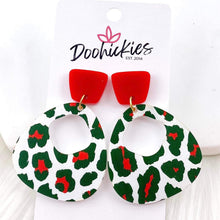 Load image into Gallery viewer, 2&quot; Christmas Leopard Lil&#39; Carmen&#39;s -Acrylic Earrings