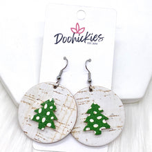 Load image into Gallery viewer, 1.5&quot; Doodle Dot 3-D Tree Circles -Christmas Earrings
