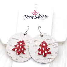 Load image into Gallery viewer, 1.5&quot; Doodle Dot 3-D Tree Circles -Christmas Earrings
