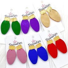 Load image into Gallery viewer, 2&quot; Gold &amp; Mirror Lights -Christmas Earrings