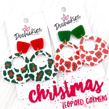 Load image into Gallery viewer, 2&quot; Christmas Leopard Lil&#39; Carmen&#39;s -Acrylic Earrings