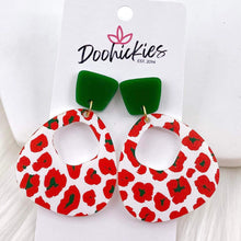 Load image into Gallery viewer, 2&quot; Christmas Leopard Lil&#39; Carmen&#39;s -Acrylic Earrings