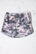 Load image into Gallery viewer, Be Bold Pink/Black Camo French Terry Pocket Shorts