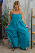 Load image into Gallery viewer, Own The Look Azure Blue Loose Fit Front Bib Sleeveless Jumpsuit