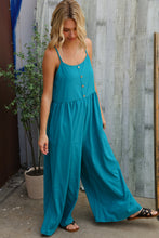 Load image into Gallery viewer, Own The Look Azure Blue Loose Fit Front Bib Sleeveless Jumpsuit
