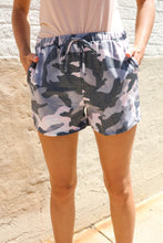 Load image into Gallery viewer, Be Bold Pink/Black Camo French Terry Pocket Shorts
