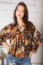 Load image into Gallery viewer, Apple Cider Patchwork Print Blouse