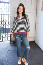Load image into Gallery viewer, A Stripe Story Wine Crew Neck Pullover