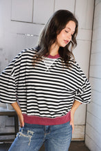 Load image into Gallery viewer, A Stripe Story Wine Crew Neck Pullover