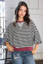 Load image into Gallery viewer, A Stripe Story Wine Crew Neck Pullover