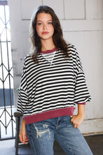 Load image into Gallery viewer, A Stripe Story Wine Crew Neck Pullover