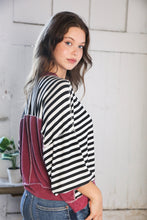Load image into Gallery viewer, A Stripe Story Wine Crew Neck Pullover