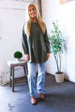 Load image into Gallery viewer, Read Between the Lines Olive Button Cotton Tunic