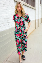 Load image into Gallery viewer, Spring Vibes Tropical Floral Ruffle Sleeve Wide Leg Jumpsuit