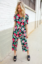 Load image into Gallery viewer, Spring Vibes Tropical Floral Ruffle Sleeve Wide Leg Jumpsuit