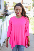 Load image into Gallery viewer, Be Bold Hot Pink Glitter Stud Scarf Hem Top