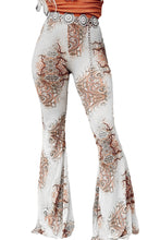 Load image into Gallery viewer, Western Vintage Print High Waist Bell Pants