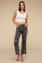 Load image into Gallery viewer, Acid Washed High Waist Distressed Straight Pants
