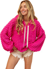 Load image into Gallery viewer, Rose Bubble Textured Waffle Hoodie