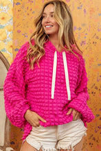 Load image into Gallery viewer, Rose Bubble Textured Waffle Hoodie