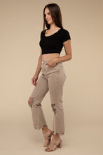 Load image into Gallery viewer, Acid Washed High Waist Distressed Straight Pants