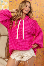 Load image into Gallery viewer, Rose Bubble Textured Waffle Hoodie