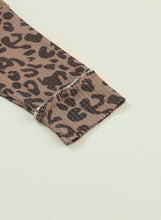 Load image into Gallery viewer, Leopard Patchwork Waffle Knit Buttoned Blouse