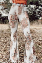 Load image into Gallery viewer, Western Vintage Print High Waist Bell Pants