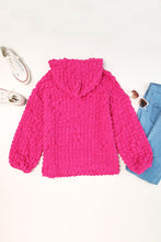 Load image into Gallery viewer, Rose Bubble Textured Waffle Hoodie