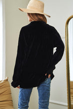 Load image into Gallery viewer, Long Sleeve Button Front Velvet Texture Top