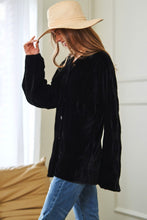 Load image into Gallery viewer, Long Sleeve Button Front Velvet Texture Top