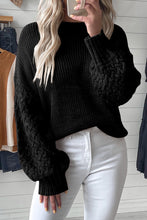 Load image into Gallery viewer, Parchment Cable Knit Sleeve Drop Shoulder Sweater