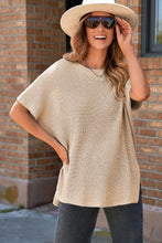 Load image into Gallery viewer, Apricot Short Sleeve Side Slit Oversized Sweater