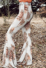 Load image into Gallery viewer, Western Vintage Print High Waist Bell Pants