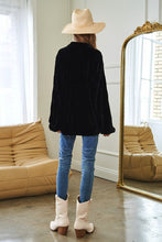 Load image into Gallery viewer, Long Sleeve Button Front Velvet Texture Top