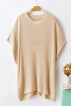 Load image into Gallery viewer, Apricot Short Sleeve Side Slit Oversized Sweater
