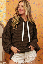 Load image into Gallery viewer, Rose Bubble Textured Waffle Hoodie