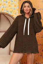 Load image into Gallery viewer, Rose Bubble Textured Waffle Hoodie