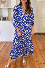 Load image into Gallery viewer, Black Western Abstract Geometric Printed Maxi Dress