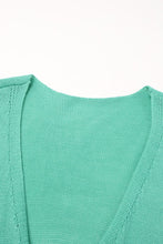 Load image into Gallery viewer, Brown Pompom Color Block Open Front Cardigan