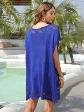 Load image into Gallery viewer, Slit Openwork V-Neck Cover-Up