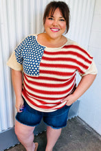 Load image into Gallery viewer, American Flag Jacquard Knit Sweater Top