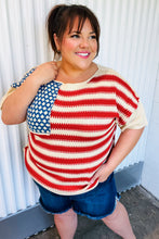 Load image into Gallery viewer, American Flag Jacquard Knit Sweater Top
