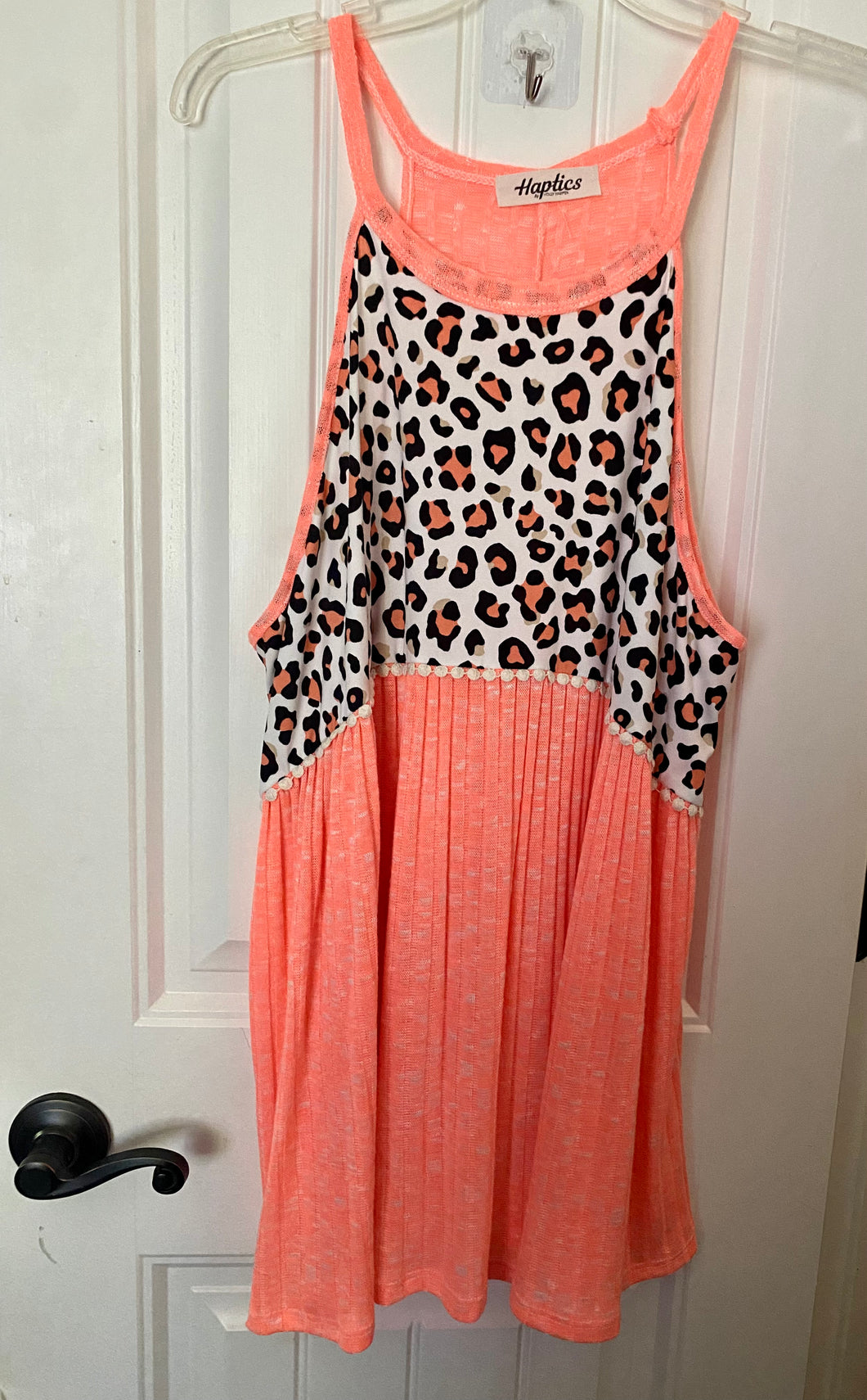 Coral & Leopard Tank - Large