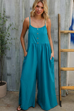 Load image into Gallery viewer, Own The Look Azure Blue Loose Fit Front Bib Sleeveless Jumpsuit